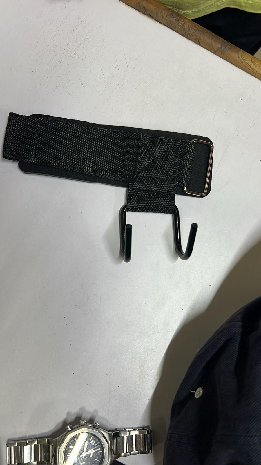 Weight Lifting Rod Hooks Wrist Support (Pair of 1)