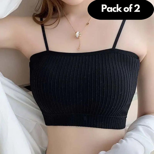 Seamless Silk Padded Bralette Bra Pack of 2